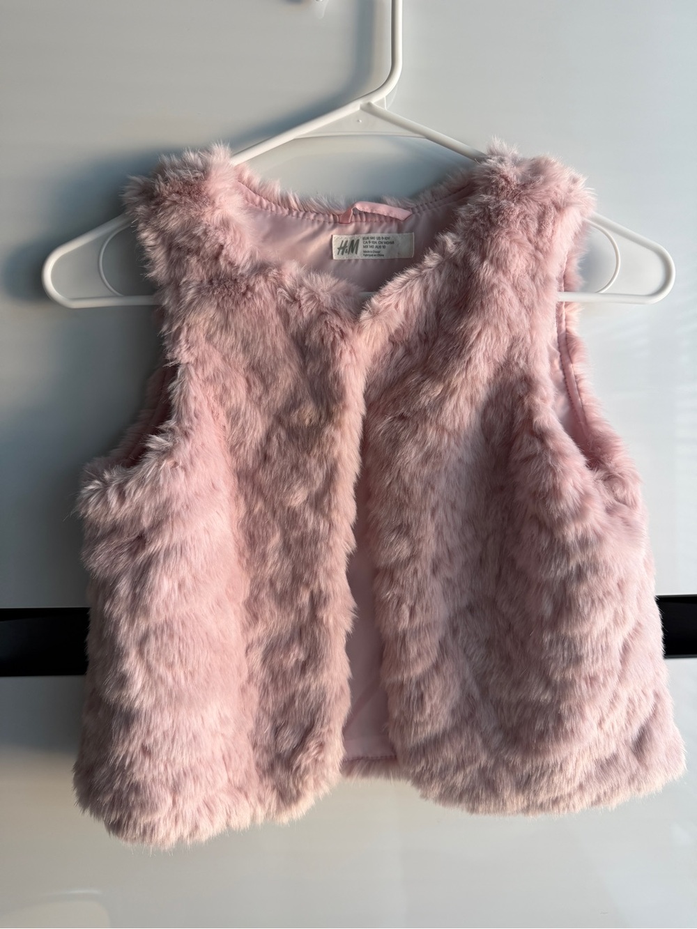 H&M Light Pink Girls' Jacket with Faux Fur Trim 9/10Y